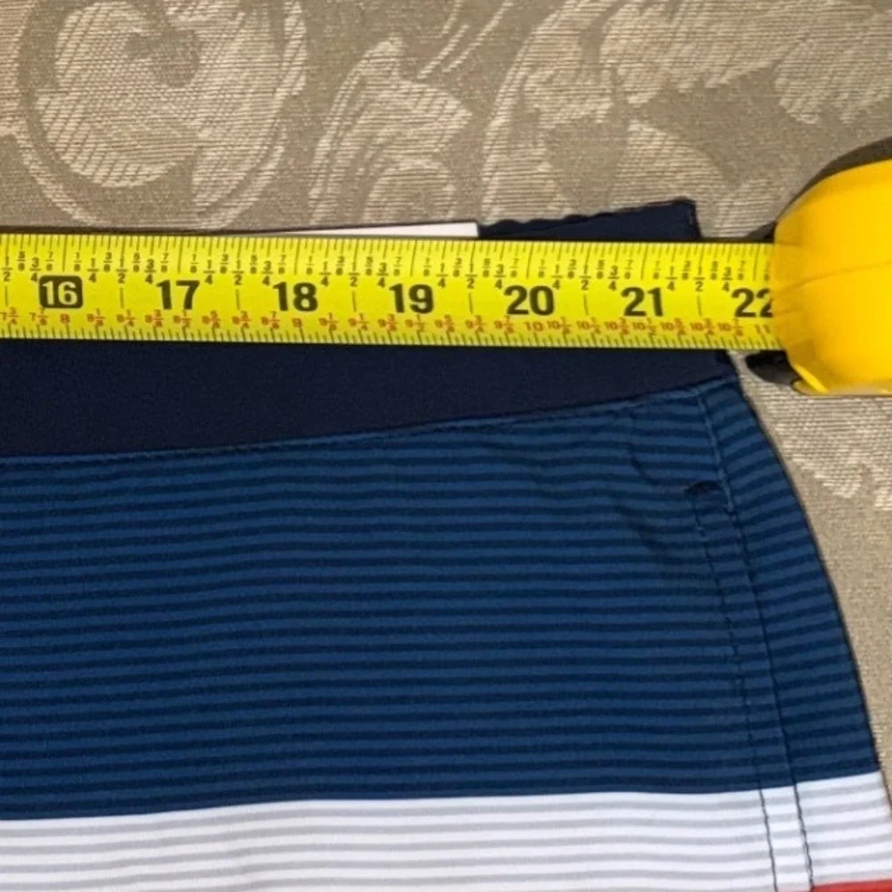 ZeroXposur Mens Swim Trunks XXL Blue Stripe Recycled Board Shorts UPF 50+ NWT